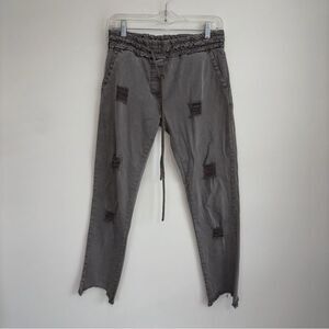 Venti6 Distressed Jogger Style Lyocell Blend Pants XS NWT Gray Grungy Raw Hem